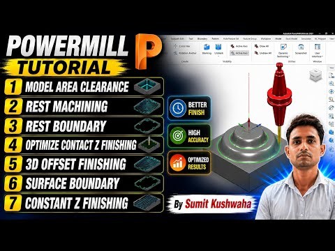 Delcam Powermill 3D Programming Tutorial Rough To Finish ‪@CADCAM_SERVICE‬