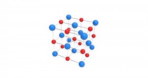 Crystal structure rotates. Sodium chloride rock salt. 4K resolution. 3D Illustration.