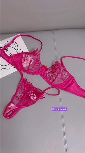 The Ultimate Pink Lace Lingerie Try-On / Review 💕#PinkLingerie #fashionx8