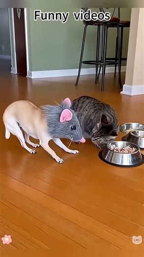 Chihuahua in a scary mask pranks the dog & cat #chihuahua #funnycats #funnydog