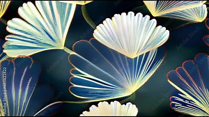 numerous shell patterns that appear embossed in neon colors against a black background. The shells are drawn with an abstract touch, making it suitable for digital art or as a wallpaper.