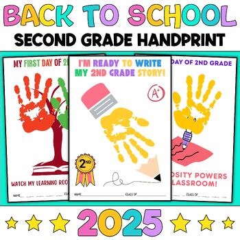First Day of Second Grade Handprint Craft: Back to School Activity for 2nd Grade