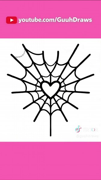 How to draw a HEART SPIDER WEB ❤️🕸️ Easy step-by-step drawing! 🎥 Watch the full tutorial on the GuuhDraws YouTube channel! #guuhdraws #HowToDraw #DrawingTutorial #EasyDrawing #SpiderWeb