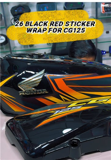Black Red Sticker Wrap for CG125 - Order Now!