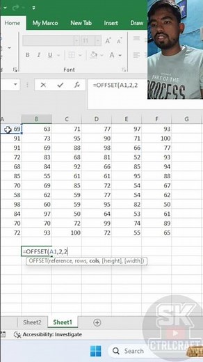 OFFSET Formula in Microsoft Excel Explained in 60 Seconds