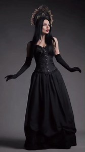 Reign in elegance with our gothic-inspired gown, designed for the queen of the night. Model: @volodina.model #goth #gothic #vintagestyle #gothicstyle #gothoutfit #GothicFashion #GothClothing #gothiclady #gothiclook #elegantgoth #vintagevibes | Scarlet Darkness