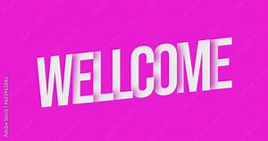 Welcome text animation with a cute look on a beautiful pink background. Greet visitors with an adorable and captivating style. Perfect for creative projects. Get this video now and add a sweet touch.