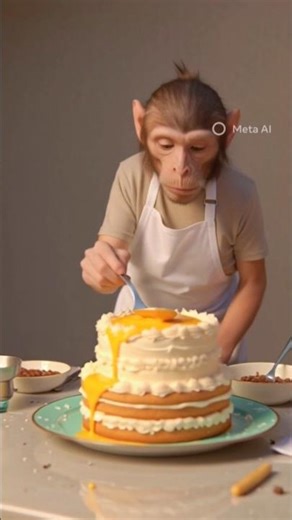 Monkey ne cake banaya… par end shocking 😱🐒 #nobatidao #shorts