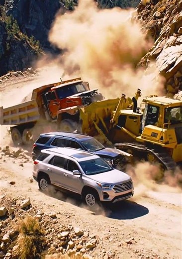 Bulldozer Crashes at Sharp Turn on Mountain Dirt Road #Bulldozer #MountainRoad #Crash