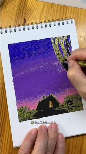 Painting a Night Scene with Acrylics 🌙🎨