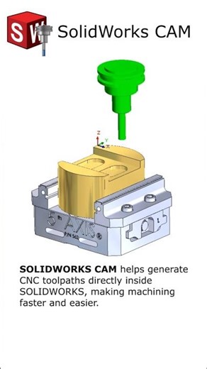 SOLIDWORKS CAM creates CNC toolpathsdirectly inside SOLIDWORKS.