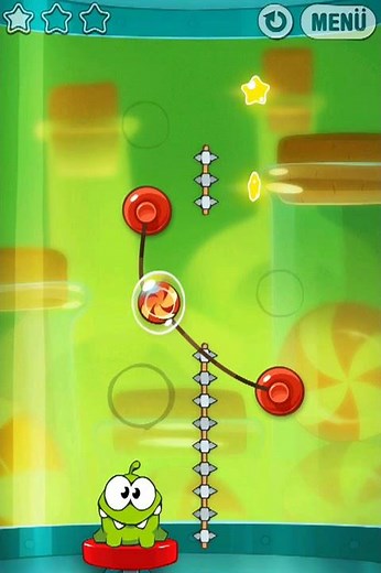 Cut The Rope Experiments 3-23 - 3 Stars - Sticky Steps - Klebrige Fährten