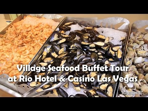 [HD] Tour of The Village Seafood Buffet at Rio Hotel & Casino - Las Vegas Buffet Tour