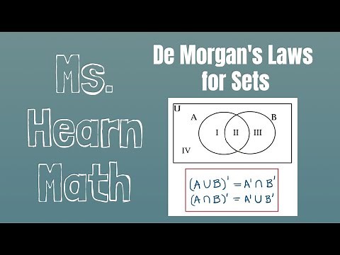 Set Theory Chapter: How to Show DeMorgan's Laws for Sets Are True with a Venn Diagram