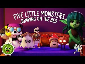 Five Little Monsters Jumping On The Bed | Kids Halloween Song | EduFam Nursery Rhyme