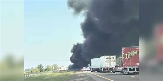Interstate shutdown following vehicle fire