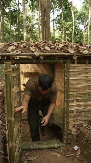 Building an Underground Bamboo House From Scratch in the Forest 🌿✨