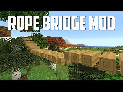 Automatically create ROPE BRIDGES and LADDERS in Minecraft (Rope Bridge Mod)