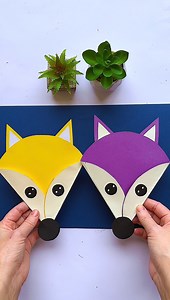 Make a cute paper wolf with your child for him to use at school. | crafts for kids