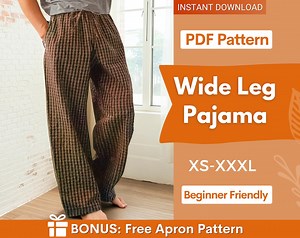 Pajama Pants Sewing Pattern for Men, Wide Leg Pajama Pants, Pajama Pants Pattern, Men Pants Sewing Pattern, Men Sewing Patterns Pajama - Etsy