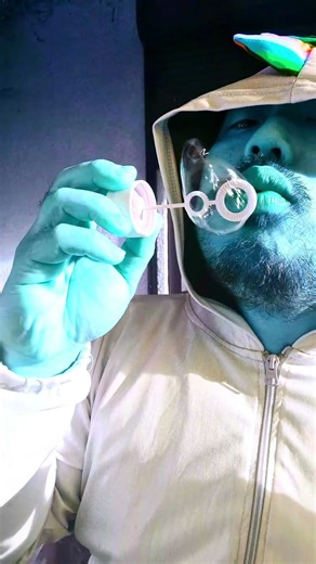 ASMR Apple eating, blowing bubbles & hand sounds #youtubeshorts #shorts