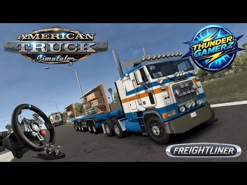 Classic Freightliner FLB Loading Nitrogen at Cargo Yard | American Truck Simulator | Logitech G29