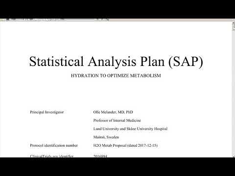 Statistical Analysis Plan (SAP)