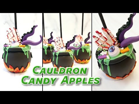 How To Make A Cauldron Pot Chocolate Apple for Halloween