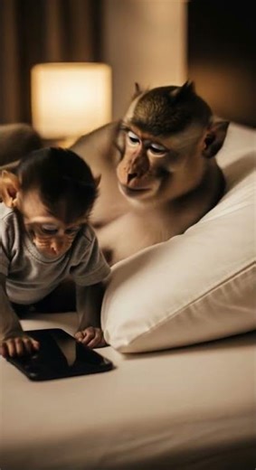 Monkey’s tiny hands, big tablet moment 😆📱#cute #monkey #funny #fyp