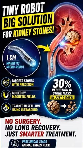 Tiny Robot Destroys Kidney Stones in Days! No Surgery Needed! #MedicalBreakthrough #FutureOfMedicine