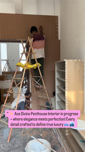 Living interior | “✨ Ace Divino Penthouse Interior in progress — where elegance meets perfection! Every detail crafted to define true luxury 🛋️🏙️... | Instagram
