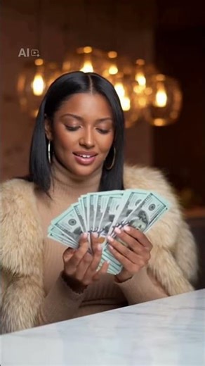Woman counting banknotes