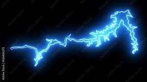 map of fort peck in montana with a blue glowing neon effect