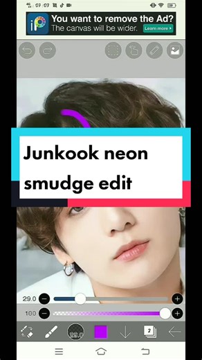 Junkook neon smudge edit💜#makethisviral #Pinagrphx #fyppppppppppppppppppppppp #junkookookie #ibispaintart