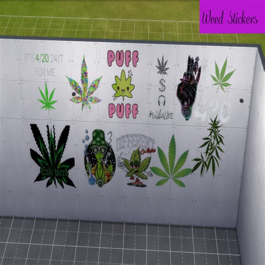 Weed Stickers by SimmerMods