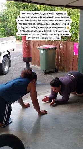 Rich because this is the support I get - even though it took a long time for me to get him to this point. You always start with yourself and your partner will follow you naturally if he wants to evolve too. I'm emotional at how hard this is for me to push past the 'I don't want to do this anymore' programming. I set out to do 3 sets, and my mind was saying 1 was enough, it was getting too sore, and I think also emotional at just how long I'm sticking to making these changes, plus my husband trai