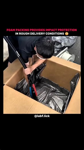 LabfLick on Instagram: "Foam packing protects goods during rough transportation where shocks, drops, and vibration are common. It absorbs impact and keeps fragile items like electronics, ceramics, and glass safe from cracks and scratches. In rough handling, foam prevents shifting inside boxes and holds products firmly in place. During rough long distance or international shipping, it reduces vibration and pressure on goods. This lowers damage rates, decreases returns, and saves cost. Foam packin