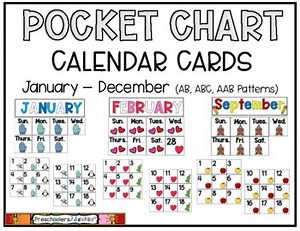 Monthly Pattern Calendar Cards (Jan-Dec)