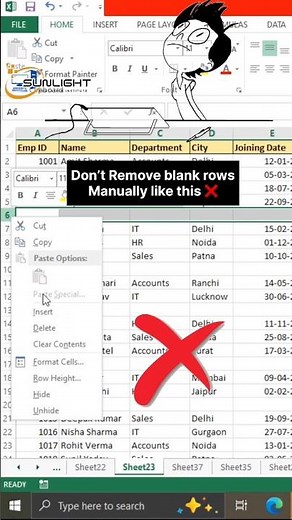 Delete Blank Rows in Excel in Seconds ⚡ | Easy Trick 2026