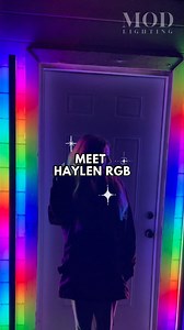 2.4K views · 15 reactions | A symphony of colorful lights, synchronized music, and fun decor is sure to bring the party to your home.  Our Haylen RGB lights are perfect for adding a splash of color to any space. #lighting #outdoorlighting #modern #led #instalights #lightdesign #homedecor #modlighting | MOD LIGHTING | Facebook