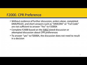 Module 3 Hospice Item Set: Section F, Preferences