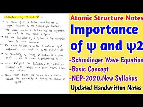 Physical Significance of ψ and ψ2 | Schrodinger Wave Equation | Importance | #chemistry #bsc