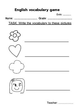 English vocabulary game 1