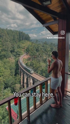 This is Nine Arch Bridge in Ella — and there’s a stay right beside it. Most people only ever see this spot from below. Save it for later. #SriLanka #HiddenStay #BucketListStay #SlowTravel #TravelInspo