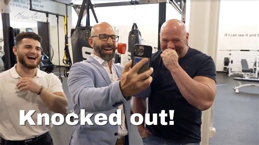 Dana White reacts to hilarious VR boxing knockdown at his gym!
