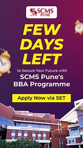  Time is running out! Only a few days left to secure your spot in the BBA programme at SCMS Pune! ✅ 96.96% Placements ✅ Top Package ₹17.25 LPA ✅ Industry-Leading Recruiters ✅ NEP 2020 Aligned Curriculum ✅ Strong Alumni Network  Apply Now via SET #SCMSPune #BBAAdmissions #FutureLeaders #ApplyNow #LastChance | Symbiosis Centre for Management Studies, Pune | Facebook