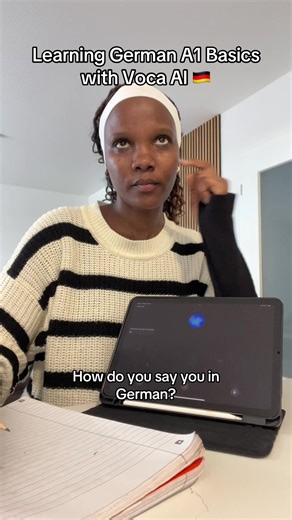 The App is called voca ai @Voca AI Let’s practice German A1 Basics together with Voca AI🇩🇪🌸. #vocaai #learngerman #languagelearning #germanlanguage #german