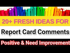 Teacher's Remarks for Students on Report Card | Report card Remarks for students | All in All