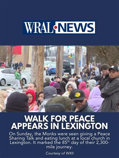 WRAL on Instagram: "Promoting national healing, unity and compassion: Buddhist Monks walking for peace are approaching the Triangle. The Monks were seen in Lexington on Sunday giving a Peace Sharing Talk and eating lunch at a local church in Lexington. #WalkforPeace #Lexington #WRAL"