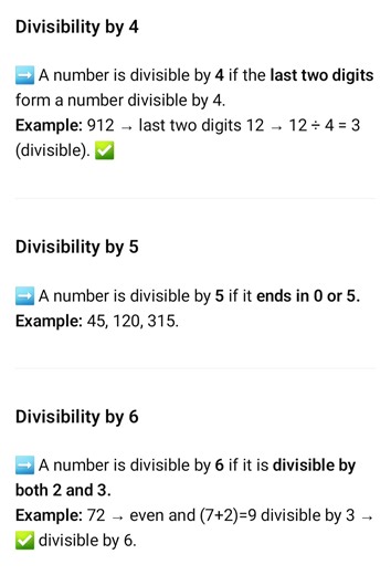 2.7K views | Divisibility rules of 4 ,5 and 6 | Mathematics Centre | Facebook